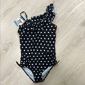 Black and White Polka Dot Swimsuit
